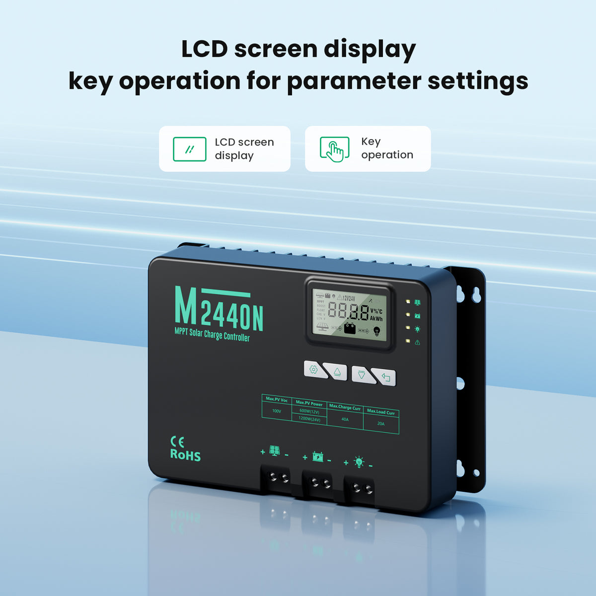 40A MPPT Solar Charge Controller 12V/24V