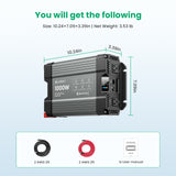 1000W Pure Sine Wave Inverter 12V DC to 120V AC