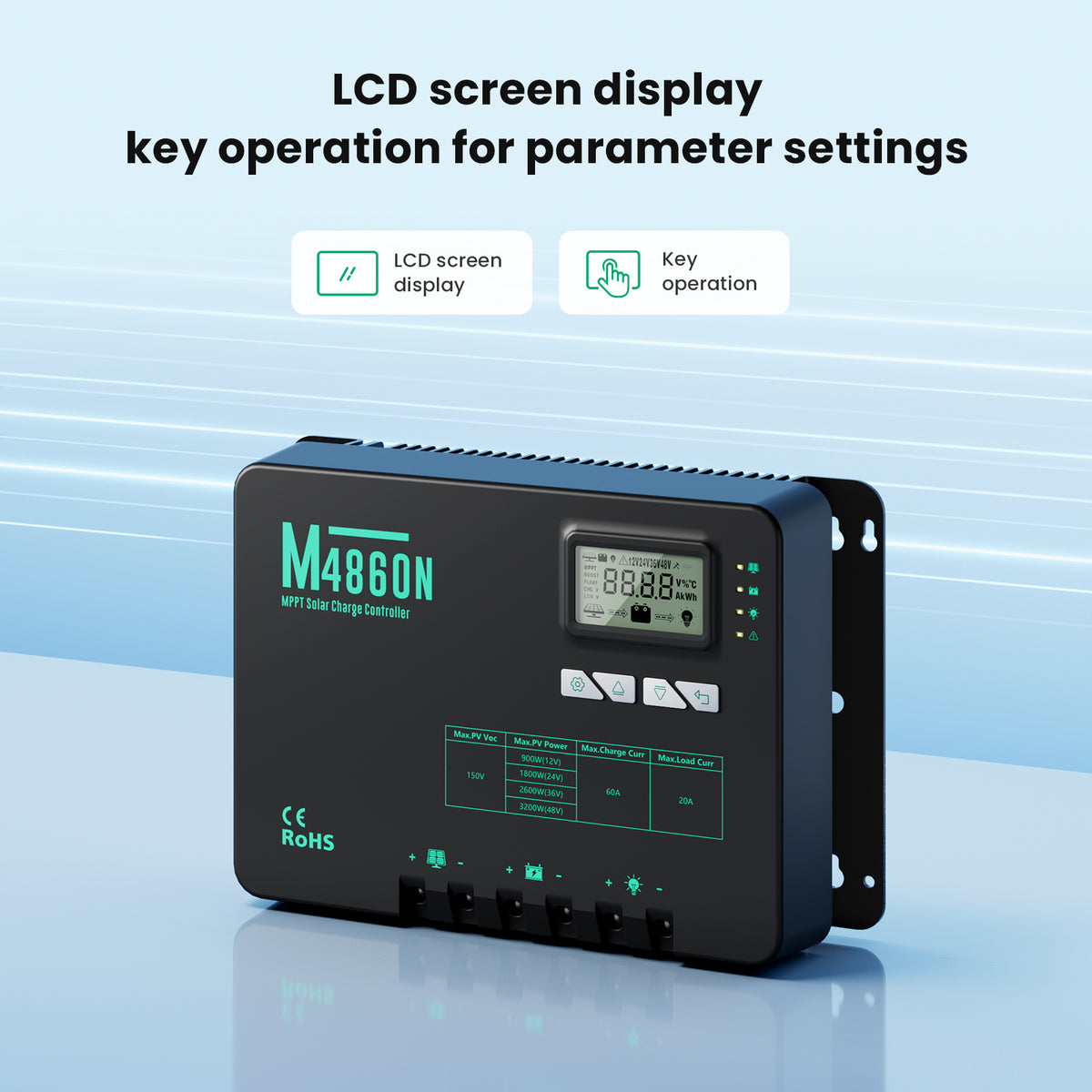 60A MPPT Solar Charge Controller 12V/24V
