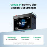12.8v 314Ah Group 24 LiFePO4 Battery