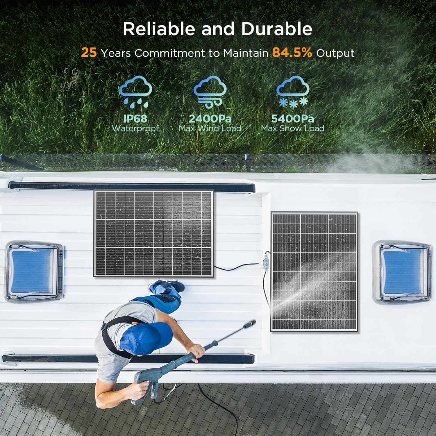 200W  N-Type 16BB Solar Panel 2Pcs-100W Solar Panel