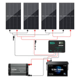 800W 12V Complete Solar Panel Kit