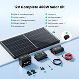 400W 12V Complete Solar Panel Kit
