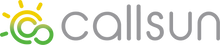 Callsun official brand logo featuring a green and yellow sun graphic alongside the gray Callsun text typography.